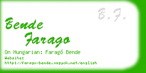 bende farago business card