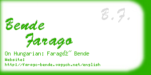 bende farago business card
